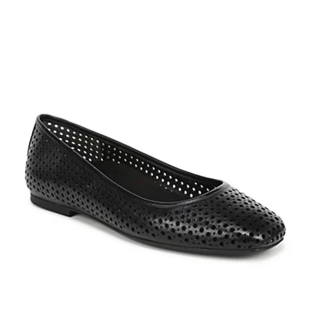 Vionic Orinda Perforated Leather Flats – Black – Women's 8.5 – New in Box